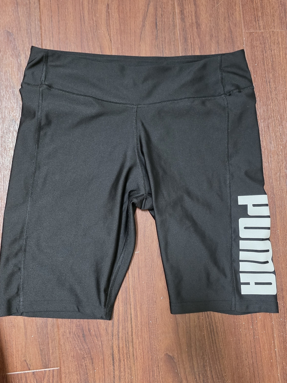 Puma Black Bike Shorts with White Side Logo